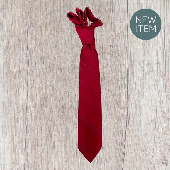 Oscar De La Renta Red Striped Silk Tie Mens Classic Formal Accessory 58" Long - Picture 12 of 14